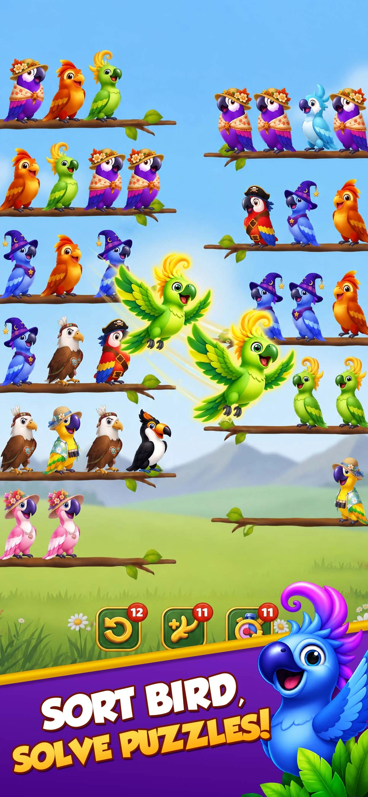 Bird Sorting: Relaxing Puzzle screenshot