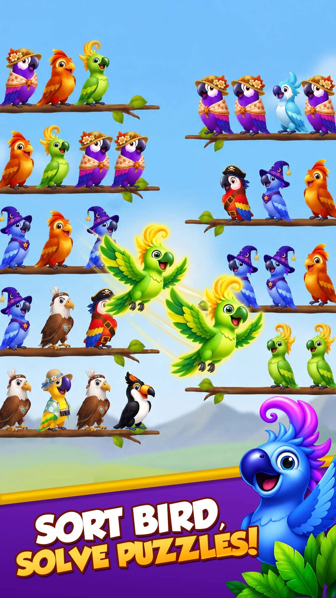 Bird Sorting: Relaxing Puzzle screenshot